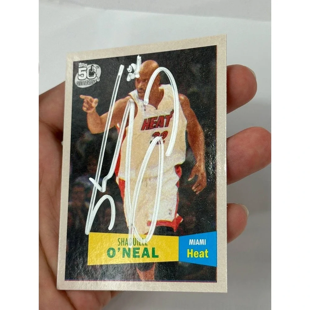 Shaquille O'Neal Hand Signed 2007-08 Topps 50th Anniversary #32 Miami Heat